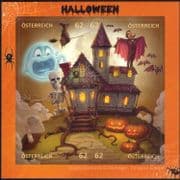 Austria 2013 Halloween/ Ghost/ Dracula/ Skeleton/ Pumpkins/ Bats/ Castle/ Cartoons/ Animation/ Buildings 4v s/a m/s (at1046j)