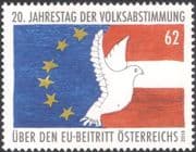 Austria 2014 Entry into European Union 25th/ EU/ Flags/ Dove/ Politics/ Birds/ Animation 1v (at1166)