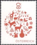 Austria 2016 Christmas/ Greetings/ Bauble/ Fox/ Deer/ Squirrel/ Snowman/ Animals/ Animation 1v (at1228)