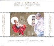 Austria 2020 Christmas/ Greetings/ Jesus/ Pope Francis/ Light of Peace 2v m/s (at1046u)