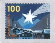 Austria 2020 Christmas/ Greetings/ Star/ Village/ Church/ Clock Tower/ Mountains 1v s/a (at1189a)