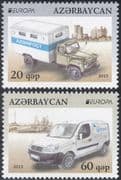 Azerbaijan 2013 Europa/ Postal Transport/ Car/ Lorry/ Van/ Motors/ Motoring 2v set (n44182)