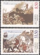 Azores 1981 Battle of Salga/ Soldiers/ Horses/ Bulls/ Cattle/ Animals/ Nature 2v set (n36055b)