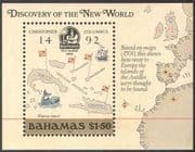 Bahamas 1988 Columbus/ Maps/ Ships/ Sailing/ Exploration/ Explorers 1v m/s (b9135)