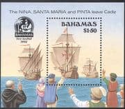 Bahamas 1990 Columbus/ Discovery of America 500th Anniversary/ Ships/ Exploration/ Explorers/ Transport 1v m/s (b9134)