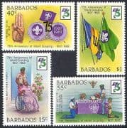 Barbados 1982 Scouts / Scouting / Flags / Badge / Disabled / Youth / Leisure 4v set (n40082)
