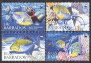 Barbados 2006 WWF / Triggerfish / Diver / Fish / Marine / Wildlife / Diving 4v set (n15239)