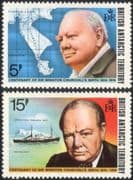 BAT/British Antarctic Territory 1974 Sir Winston Churchill/ Military/ WWII/ People/ Ship/ Navy/ Map/ Transport 2v set (n20284g)