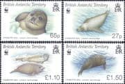 BAT/British Antarctic Territory 2009 WWF/ Crabeater Seal/ Seals/ Nature/ Wildlife 4v set (b209c)