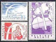 Belgium 1960 Welfare Fund / Aircraft / Planes / Transport / Refugees / Map 3v set (n37611)