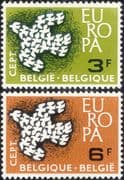 Belgium 1961 Europa/ Doves/ Birds/ Nature/ Peace/ Animation/ Design 2v set (ex1034)