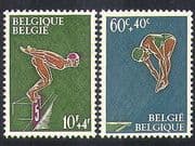 Belgium 1966 Sports / Swimming / Diving / Health / Welfare 2v set (n38197)