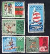 Belgium 1968 Olympics / Sports / Games / Cycling / Bikes / Sailing / Boats 5v set (n33068)