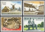 Belgium 1970 Windmill/ Buildings/ Architecture/ Art/ Statue/ Tourism 4v set (be1006)