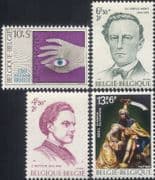 Belgium 1975 Braille/ Blind/ Eye/ Writer/ Politics/ Statue/ Art/ People 4v set (n46447)