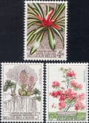 Belgium 1975 Ghent Flower Show/ Flowers/ Bromeliad/ Azalea/ Plants/ Nature 3v set (n46798)