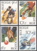Belgium 1982 Sports/ Football/ Billiards/ Snooker/ Cycling/ Sailing/ Bikes/ Bicycle/ Soccer/ Boats 4v set (n43499)