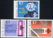 Belgium 1983 Diamonds/ Gems/ Minerals/ Iron/ Steel/ Yarn/ Textiles 3v set (be1004)