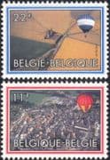 Belgium 1983 Hot Air Balloons/ Aviation/ Aircraft/ Flight/ Transport 2v set (be1002)