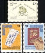 Belgium 1992 Tapestry/ Cooking/ Gastronomy/ Diamonds/ Gems/ Minerals/ Weaving/ Occupations/ Food 3v set (n45032)