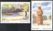Belgium 1996 Tourism/ Caves/ Bear/ Boat/ Statue/ Festival/ Animation 2v set (n43492)