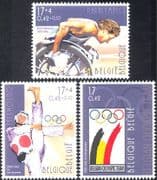 Belgium 2000 Olympics/ Sports/ Games/ Paralympics/ Wheelchair/ Taekwondo/ Martial Arts 3v set (n44435)
