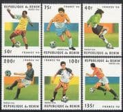 Benin 1996 World Cup Football / France '98 / Sports / WC / Soccer 6v set (n38795)