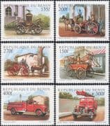 Benin 1998 Fire Engines/ Emergency Service Vehicles/ Rescue/ Motoring/ Transport 6v set (n14413)