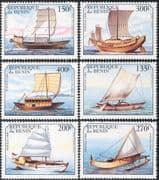 Benin 1999 Ships/ Boats/ Sailing/ Sail/ Canoes/ Nautical/ Transport 6v set (s168)