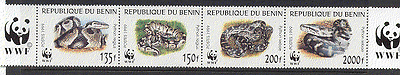 Benin 1999 WWF / Snakes / Nature / Wildlife 4v strip (s469)