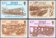 Bermuda 1987 Bermuda Railway/ Trains/ Locomotives/ Transport/ Bridges 4v set (s703p)