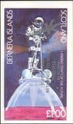 Bernera (GB, Local) 1998 John Glenn/ Space Flight imperf m/s silver o/p (b4631)