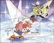 Bhutan 1988 Disney/ Winter Olympics/ Ice Skating/ Sports/ Olympic Games/ Cartoons 1v m/s (b4762u)