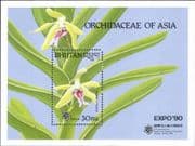 Bhutan 1990 Orchids/ Flowers/ Plants/ Nature/ Garden EXPO '90/ Orchid 1v m/s (s3491c)