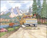 Bhutan 1991 Disney/ Alcan Highway/ Roads/ Cars/ Geese/ Moose/ Cartoons/ Transport 1v m/s (b413m)