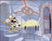 Bhutan 1991 Disney/ Mickey/ Donald/ Catacombs/ Buildings/ Wonders/ Cartoons 1v m/s (ad1091)
