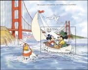 Bhutan 1991 Disney/ Mickey/ Sailing/ Boat/ Bridge/ Cartoons/ Animation 1v m/s (b4762s)