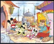 Bhutan 1991 Disney/ Mickey/ St Sophia's Mosque/ Buildings/ Wonders/ Cartoons 1v m/s (d00118)