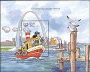 Bhutan 1991 Disney/ Mickey/Tug Boat/ Paddle Steamer/ Arch/ Cartoons/ Animation 1v m/s (b4762t)