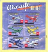 Bhutan 2000 Aviation/ Planes/ Aircraft/ Transport/ Seaplanes/ Bi-planes 6v m/s (b2005a)