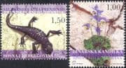 Bosnia 2004 Endangered Species/ Salamander/ Aquilegia/ Lizards/ Animals/ Flowers/ Nature/ Plants/ Conservation/ Environment 2v set (n44342)