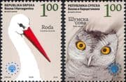 Bosnia 2008 Tawny Owl/ White Stork/ Birds/ Raptors/ Nature/ Wildlife/ Conservation 2v set (bhs1028)