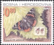 Bosnia & Herzegovina 2002 Butterfly/ Insects/ Nature Protection/ Red Admiral 1v (b137q)