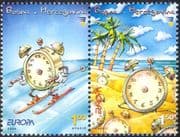 Bosnia Herzegovina 2004 Europa/ Holidays/ Alarm Clock/ Ski/ Palm Trees/ Beach/ Animation 2v pr (n44338)