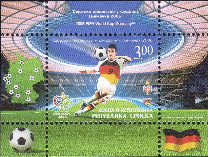 Bosnie-Herzégovine 2006 – Lot De 2 Timbres Coupe Du Monde De Football – MNH