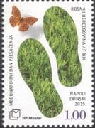 Bosnia Herzegovina 2015 Hiking/ Walking/Tourism/Leisure/Grass/Butterfly/Insects 1v b2756y