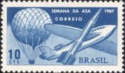 Brazil 1967 Aviation Week/ Aircraft/ Plane/ Hot Air Balloon/ Rocket/ Space 1v (n46315)