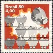 Brazil 1980 Coal Trucks/ Mining/ Mine/ Miners/ Helmet/ Industry/ Commerce/ Energy 1v (n46295)