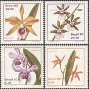 Brazil 1980 Orchids/ Flowers/ Plants/ Nature/ StampEx/ Orchid 4v set (n43522)