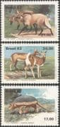 Brazil 1982 Giant Anteater/ Maned Wolf/ Pampas Deer/ Animals/ Nature/ Wildlife/ Conservation 3v set (n43526)